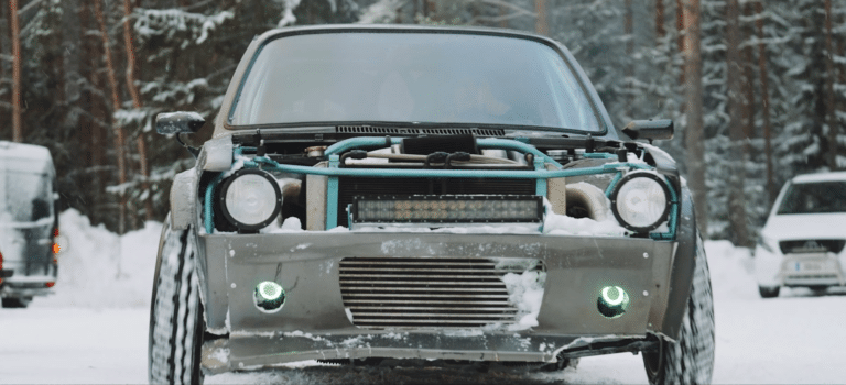 Ice racing with CDI Opel Kadett